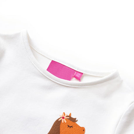 VidaXL Chemise enfant à manches longues 128 couleur écru