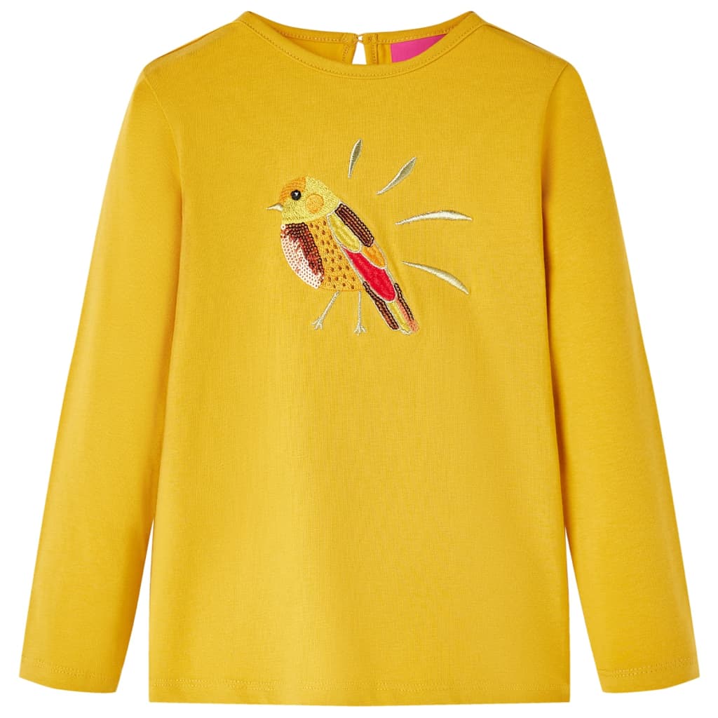VidaXL Chemise enfant à manches longues 128 ocre foncé