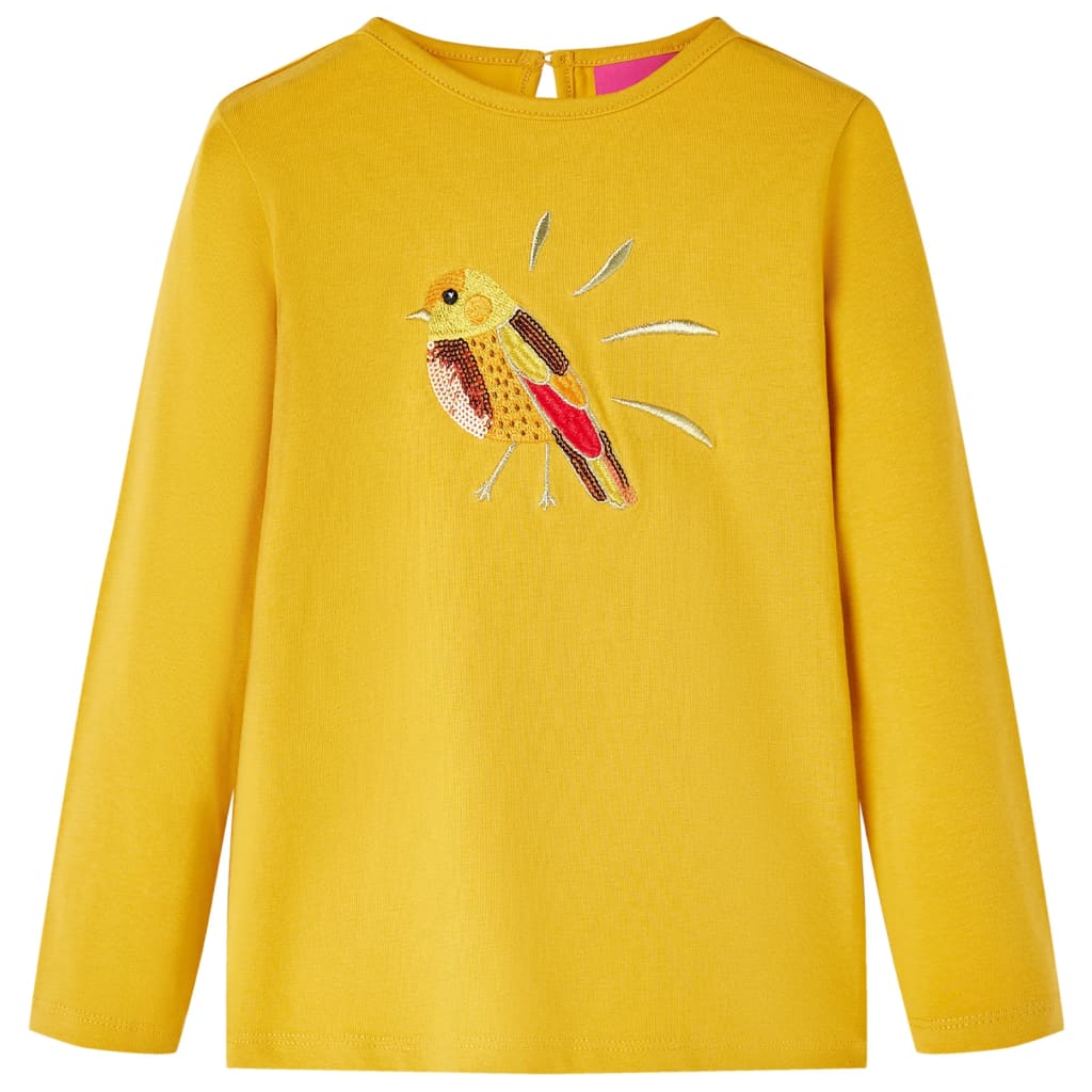 VidaXL Chemise enfant à manches longues 140 ocre foncé