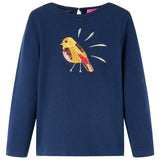 VidaXL Chemise enfant à manches longues 104 bleu marine