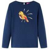 VidaXL Chemise enfant à manches longues 128 bleu marine