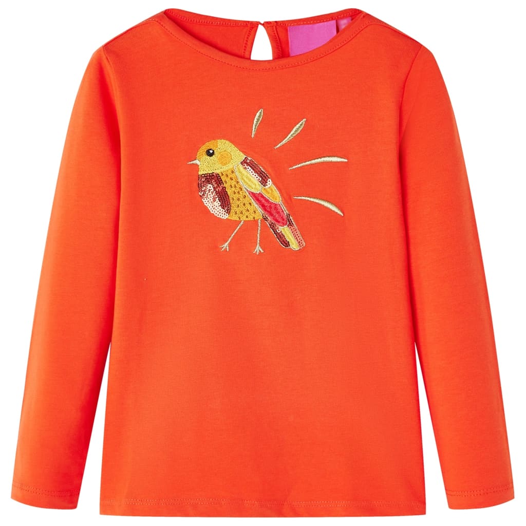 VidaXL Chemise enfant à manches longues 128 orange foncé