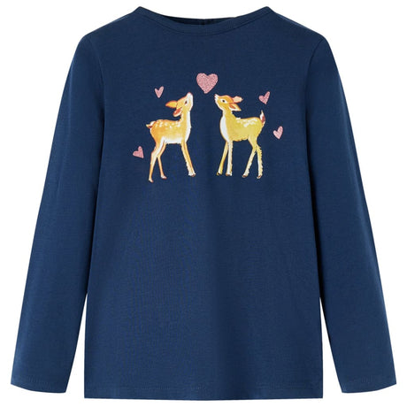 VidaXL Chemise enfant à manches longues 116 bleu marine