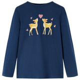 VidaXL Chemise enfant à manches longues 128 bleu marine
