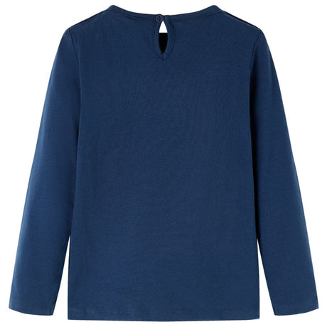 VidaXL Chemise enfant à manches longues 128 bleu marine