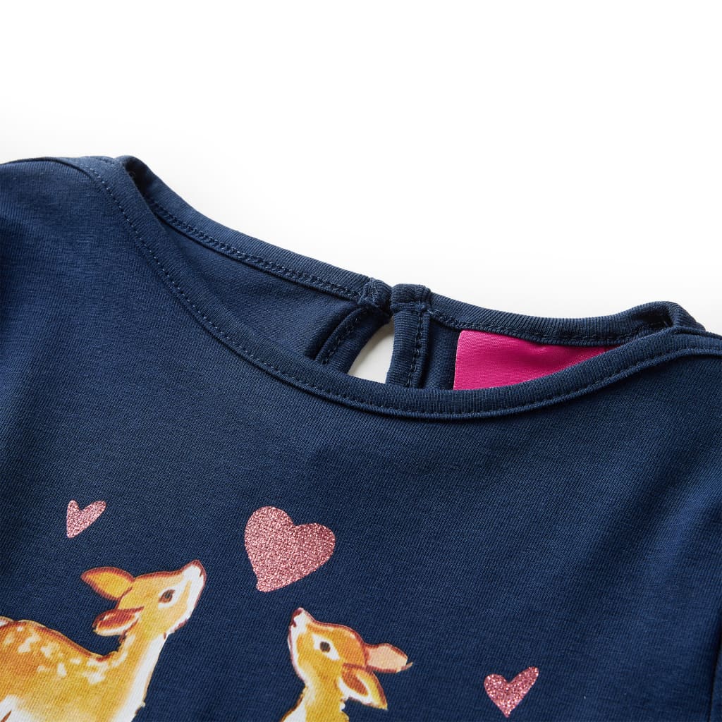 VidaXL Chemise enfant à manches longues 128 bleu marine