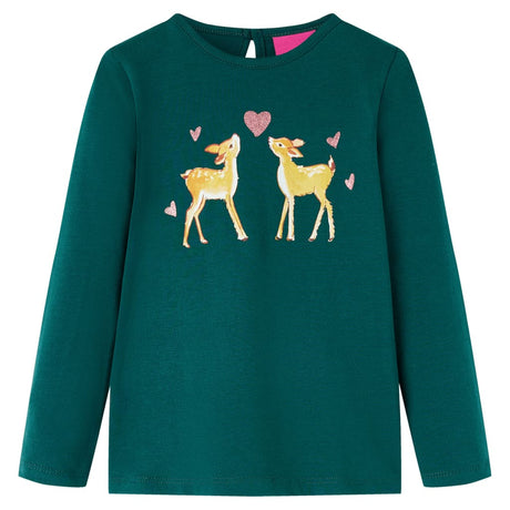VidaXL Chemise enfant à manches longues 92 vert foncé