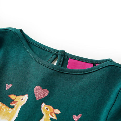 VidaXL Chemise enfant à manches longues 92 vert foncé