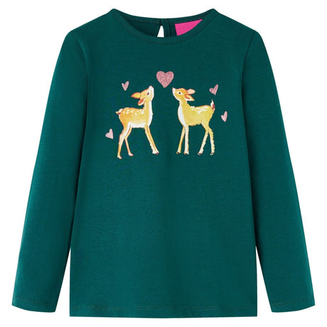 VidaXL Chemise enfant à manches longues 104 vert foncé