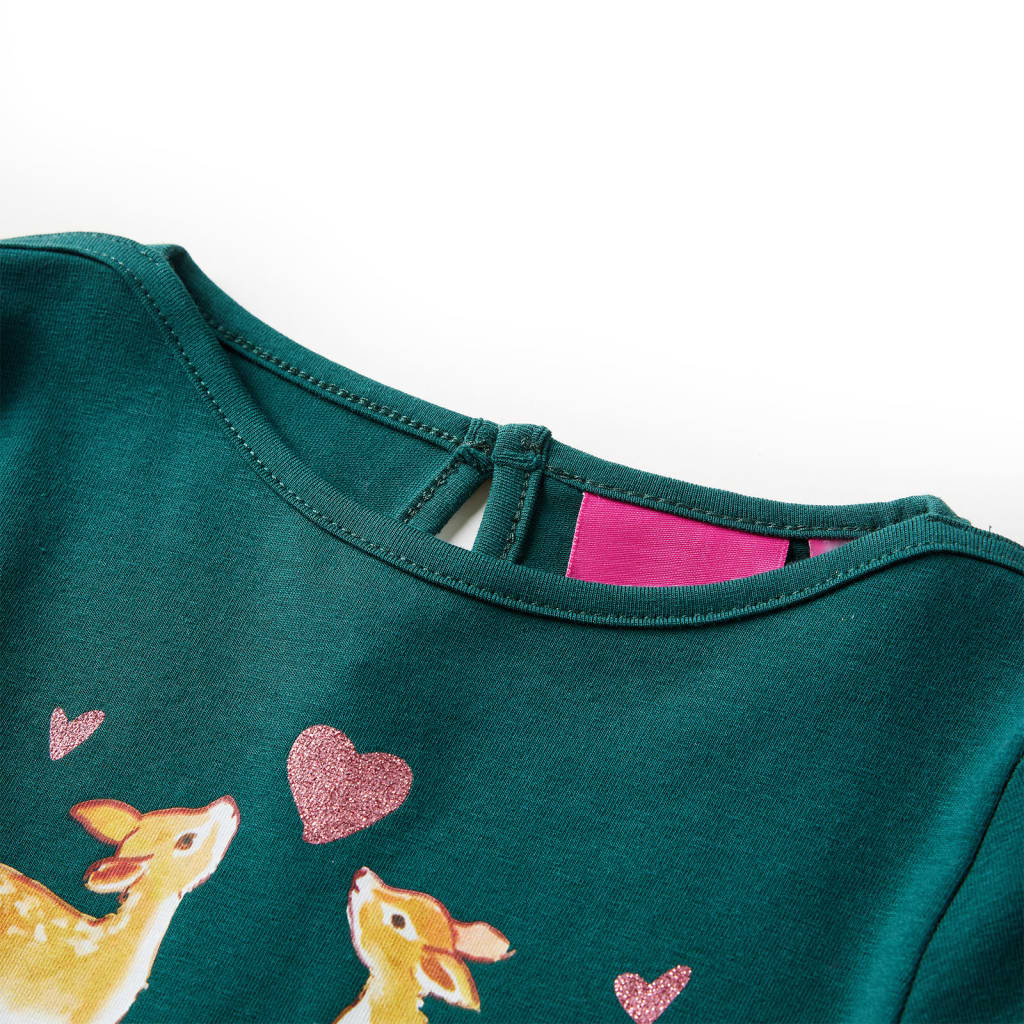 VidaXL Chemise enfant à manches longues 104 vert foncé