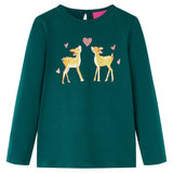 VidaXL Chemise enfant à manches longues 140 vert foncé
