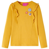 Vidaxl chemise enfant manches longues 128 ocre foncé