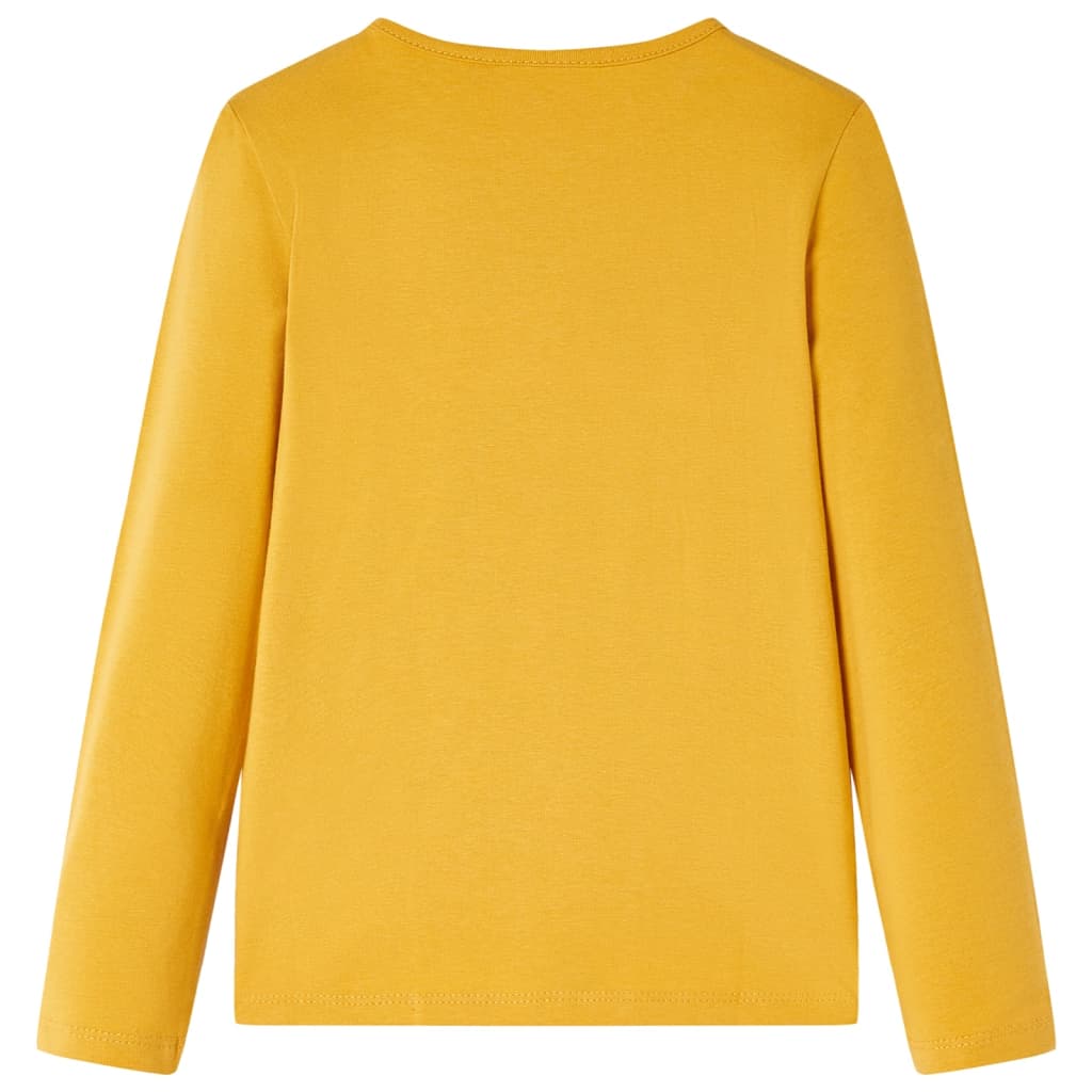 Vidaxl chemise enfant manches longues 128 ocre foncé