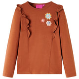 VidaXL Chemise enfant à manches longues 104 couleur cognac