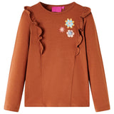 VidaXL Chemise enfant à manches longues 116 couleur cognac