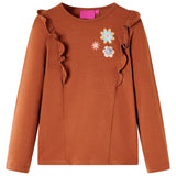 VidaXL Chemise enfant à manches longues 128 couleur cognac
