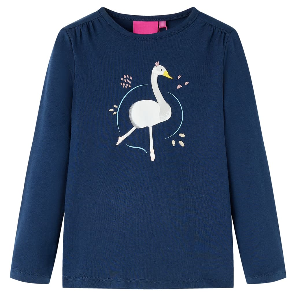 VidaXL Chemise enfant à manches longues 92 bleu marine
