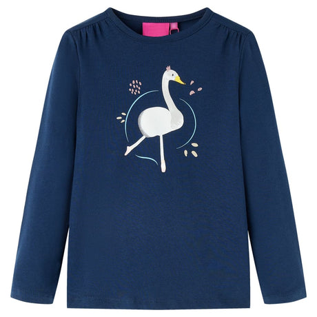 VidaXL Chemise enfant à manches longues 116 bleu marine