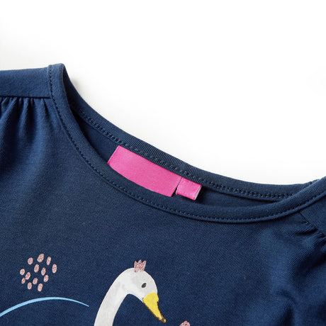 VidaXL Chemise enfant à manches longues 116 bleu marine