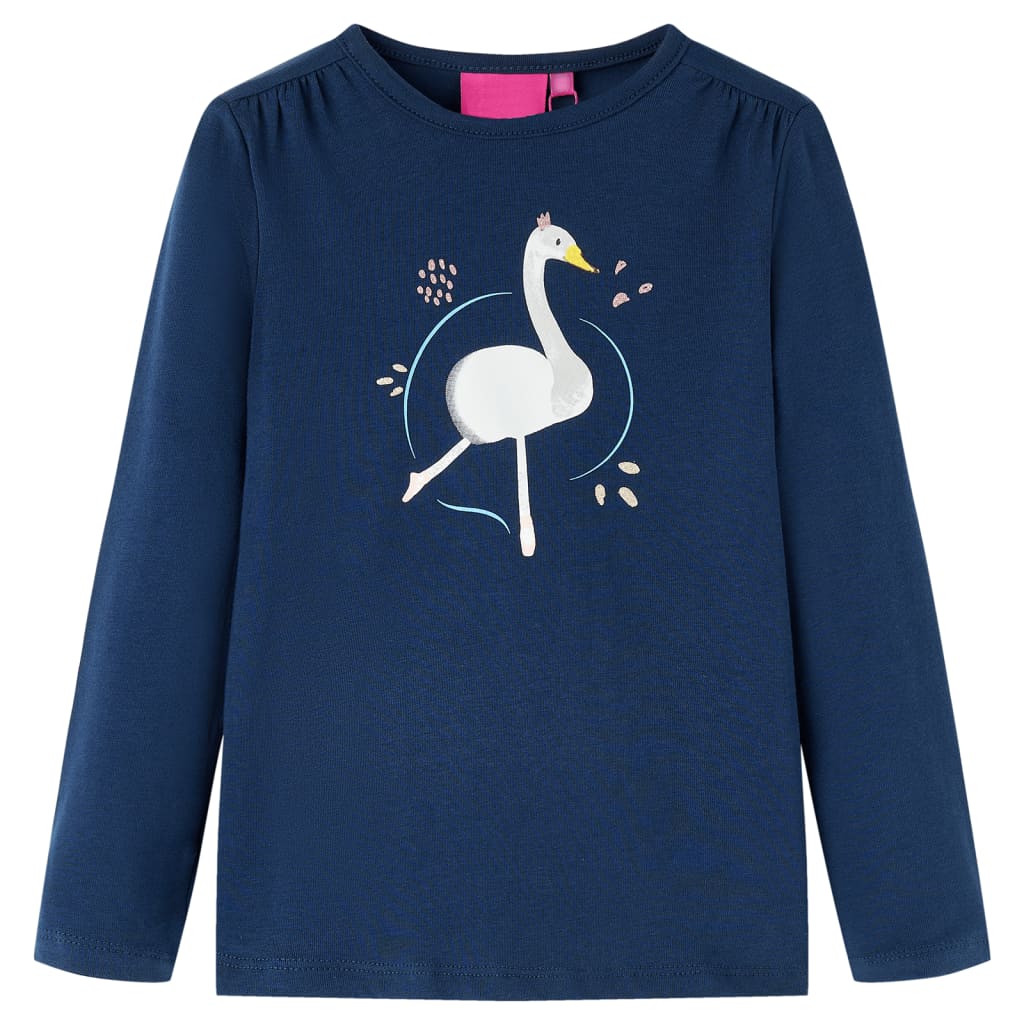 VidaXL Chemise enfant à manches longues 128 bleu marine