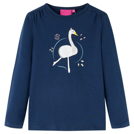 VidaXL Chemise enfant à manches longues 128 bleu marine