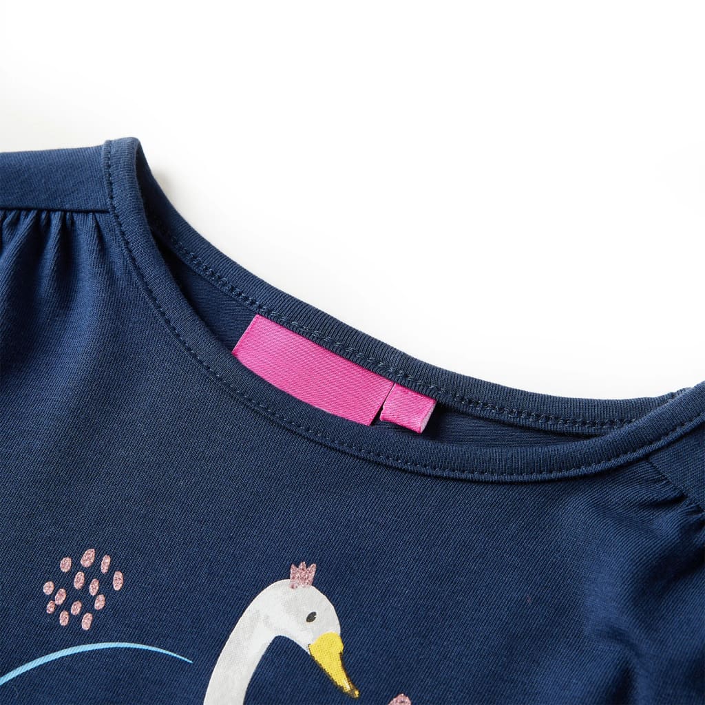 VidaXL Chemise enfant à manches longues 128 bleu marine