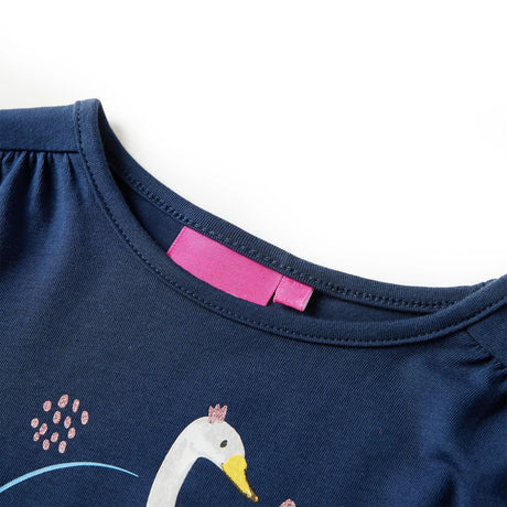 VidaXL Chemise enfant à manches longues 128 bleu marine