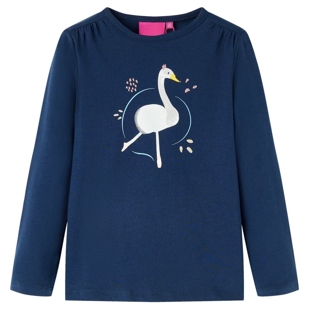 VidaXL Chemise enfant à manches longues 140 bleu marine