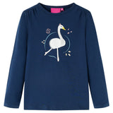 VidaXL Chemise enfant à manches longues 140 bleu marine