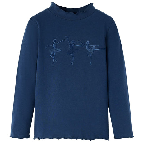 VidaXL Chemise enfant manches longues 128 bleu marine