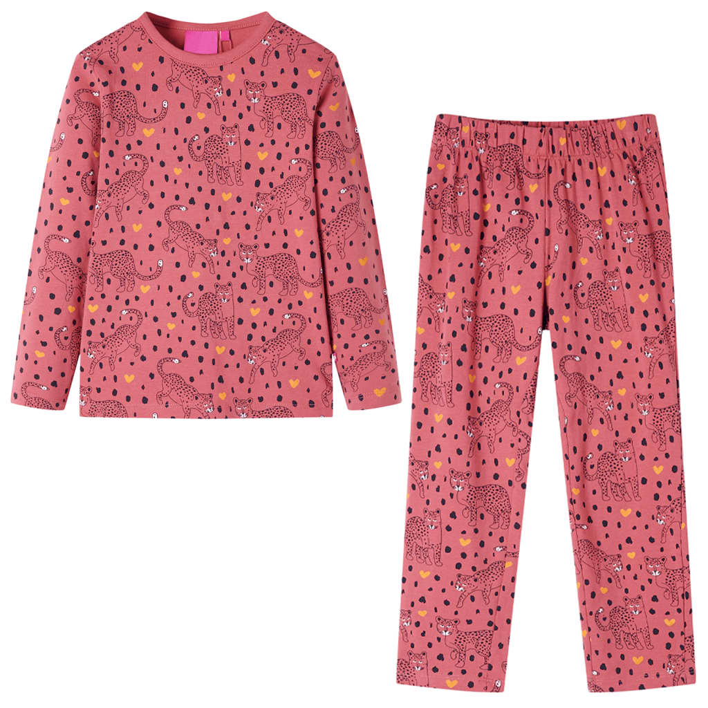 VidaXL Pyjama enfant à manches longues 128 vieux rose