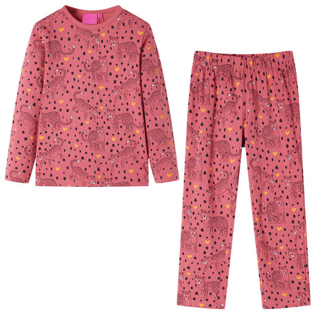 VidaXL Pyjama enfant à manches longues 128 vieux rose