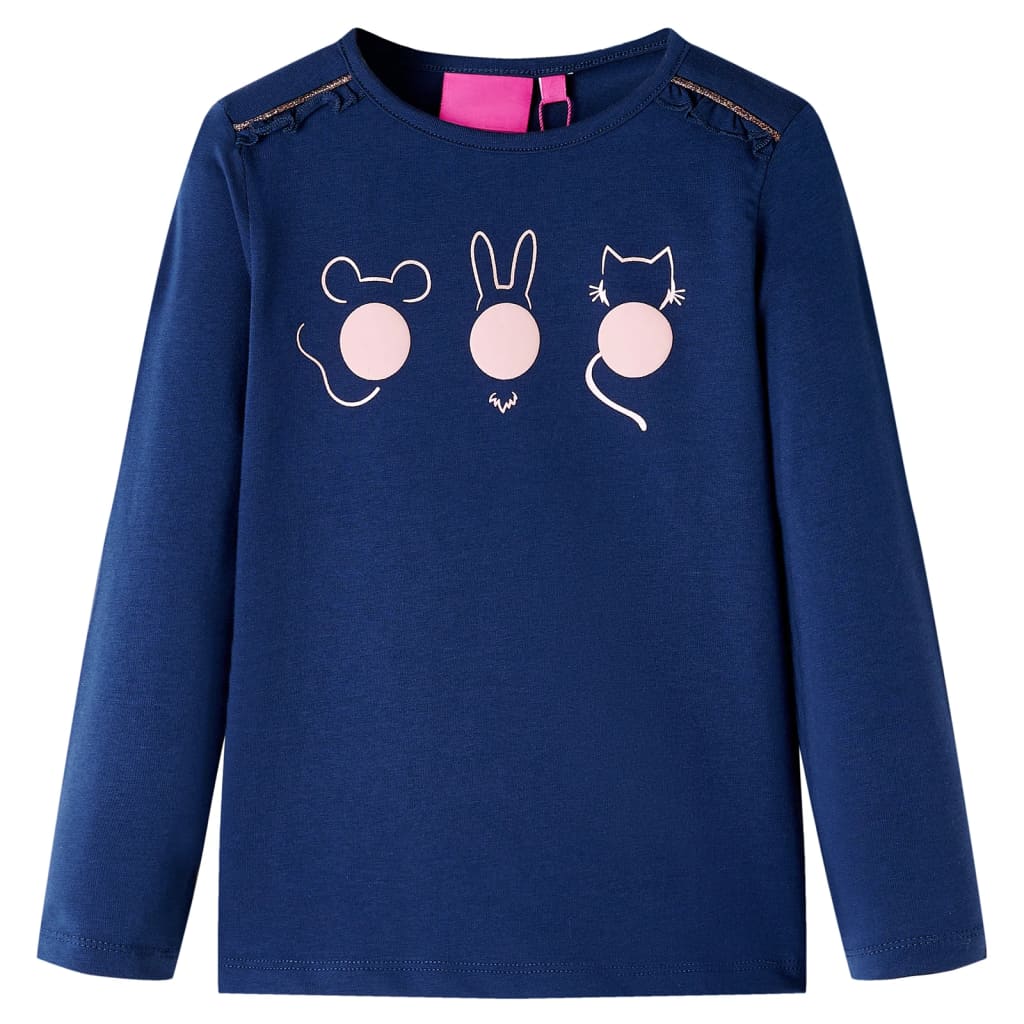 VidaXL Chemise enfant à manches longues 92 bleu marine