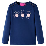VidaXL Chemise enfant à manches longues 92 bleu marine