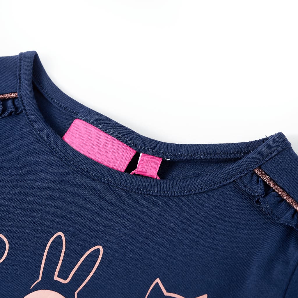 VidaXL Chemise enfant à manches longues 92 bleu marine