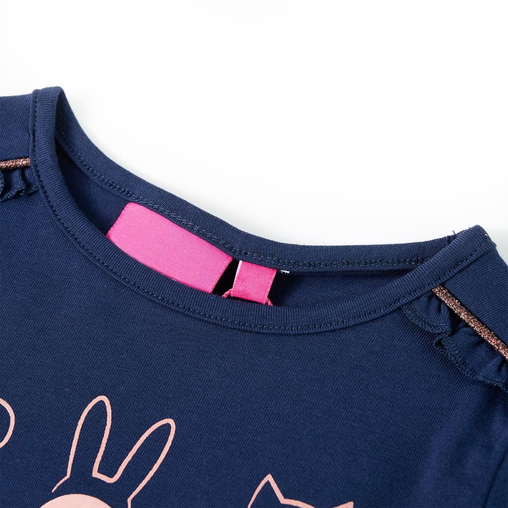 VidaXL Chemise enfant à manches longues 104 bleu marine