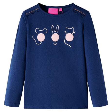 VidaXL Chemise enfant à manches longues 128 bleu marine
