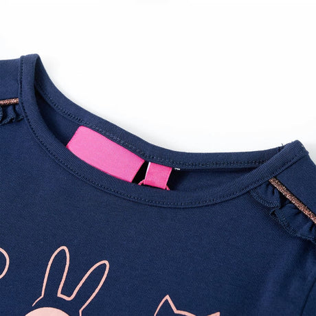 VidaXL Chemise enfant à manches longues 128 bleu marine