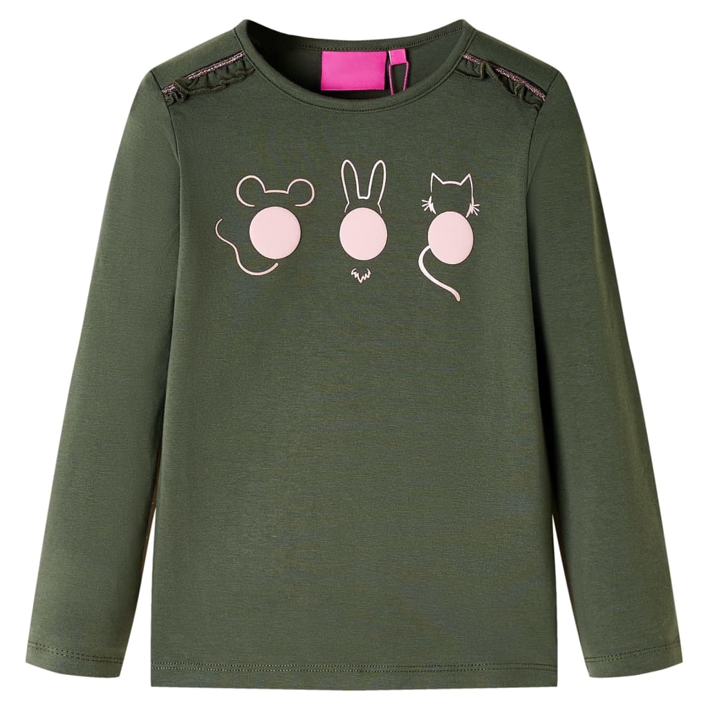 VidaXL Chemise enfant à manches longues 104 kaki