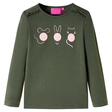VidaXL Chemise enfant à manches longues 128 kaki