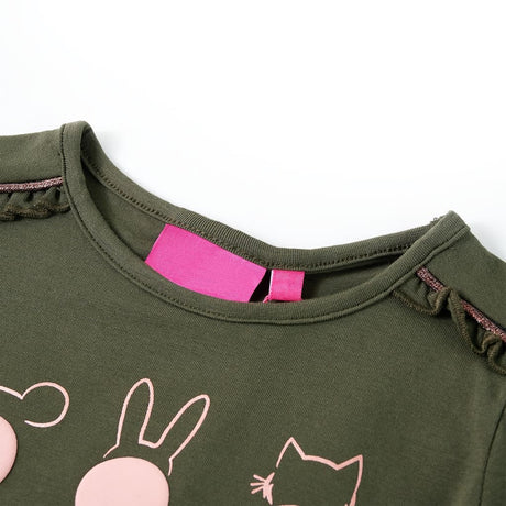 VidaXL Chemise enfant à manches longues 128 kaki
