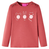 VidaXL Chemise enfant à manches longues 128 rose marron