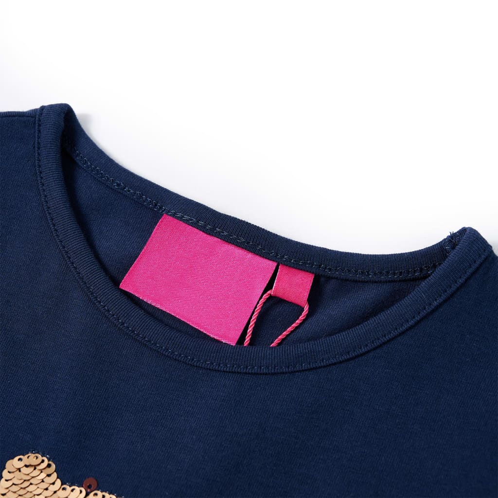 VidaXL Chemise enfant à manches longues 140 bleu marine