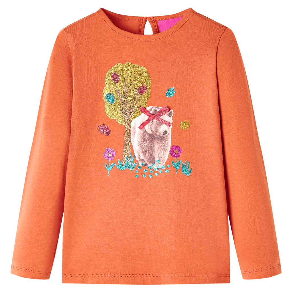 VidaXL Chemise enfant à manches longues 92 orange-marron