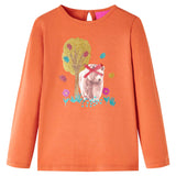 VidaXL Chemise enfant à manches longues 140 orange-marron