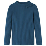 VidaXL Chemise enfant à manches longues côtelée 104 bleu marine