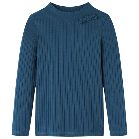 VidaXL Chemise enfant à manches longues côtelée 104 bleu marine