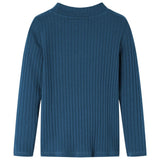 VidaXL Chemise enfant à manches longues côtelée 116 bleu marine