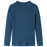 VidaXL Chemise enfant à manches longues côtelée 128 bleu marine