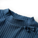 VidaXL Chemise enfant à manches longues côtelée 140 bleu marine